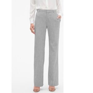 NWT Banana Republic Logan Mid-Rise Bootcut Trouser Wool Blend Pant Career Grey